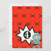 忍者カラフル空手誕生日 招待状 (裏面)