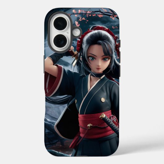 忍者ガールアート – ダイナミックで激しい戦士 Case-Mate iPhoneケース (裏面)