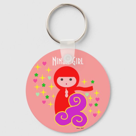 忍者ガールインレッド キーホルダー (正面)