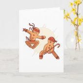 忍者ギンジャーブレッド カード (黄色い花)