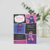 忍者クール学校子供の誕生日パーティー 招待状 (スタンド正面)