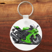 忍者グリーンバイク キーホルダー (正面)