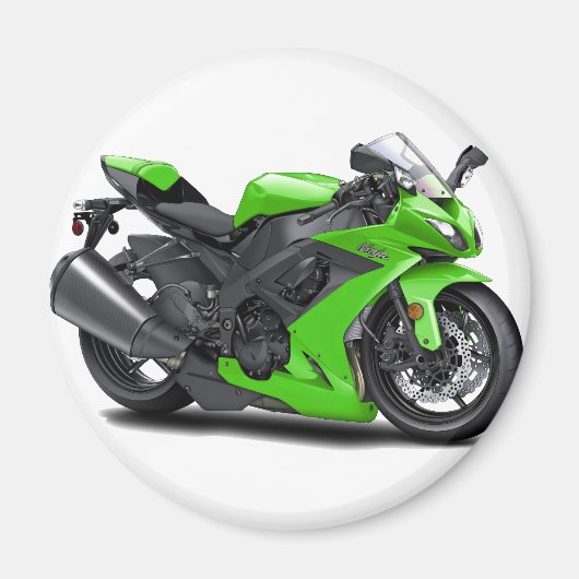忍者グリーンバイク マグネット (正面)