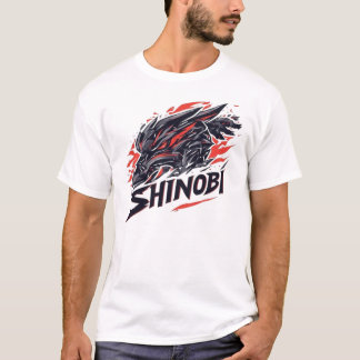 忍者サイバーウルフ ゲーミングマスコット グラフィック - 日本製 Tシャツ