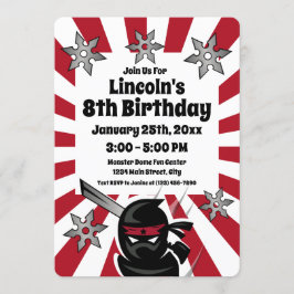 忍者サムライウォリアー子供の誕生日パーティー招待状 招待状