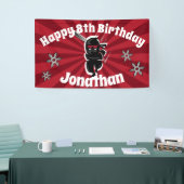 忍者サムライパーソナライズされたハッピーバースデーバナー 横断幕 (トレードショー)