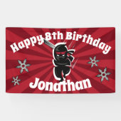 忍者サムライパーソナライズされたハッピーバースデーバナー 横断幕 (横)