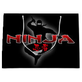 忍者シルエット ラージペーパーバッグ (正面)