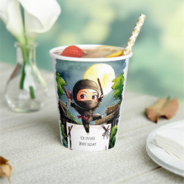 忍者シンプルシュリケン誕生日 紙コップ