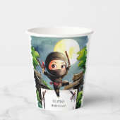 忍者シンプルシュリケン誕生日 紙コップ (正面)