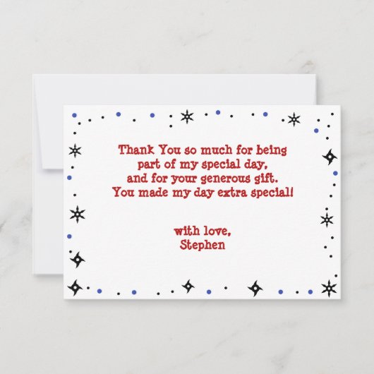 忍者スタイルの子供の誕生日 サンキューカード (正面)