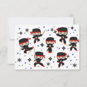 忍者スタイルの子供の誕生日 サンキューカード (裏面)