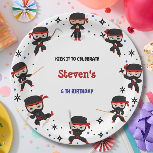 忍者スタイルの子供の誕生日 ペーパープレート