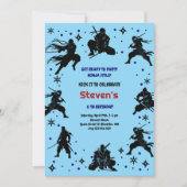 忍者スタイルの子供の誕生日 招待状 (正面)