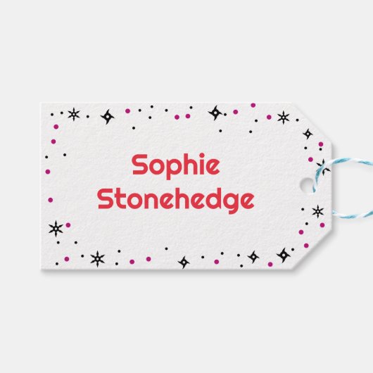 忍者スタイル子供のガーリー誕生日 ギフトタグ (正面(横))