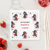 忍者スタイル子供のガーリー誕生日 スタンダードランチョンナプキン (インサイチュ)