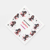 忍者スタイル子供のガーリー誕生日 スタンダードランチョンナプキン (角)