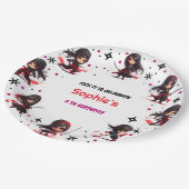 忍者スタイル子供のガーリー誕生日 ペーパープレート (アングル)