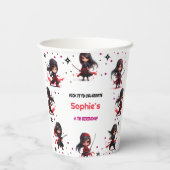 忍者スタイル子供のガーリー誕生日 紙コップ (裏面)