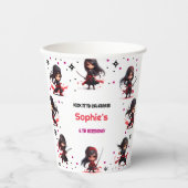 忍者スタイル子供のガーリー誕生日 紙コップ (正面)