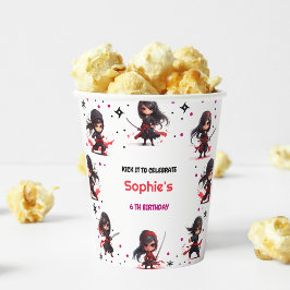 忍者スタイル子供のガーリー誕生日 紙コップ