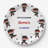 忍者スタイル子供の誕生日 ペーパープレート (正面)