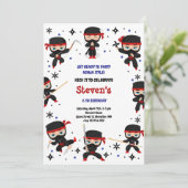 忍者スタイル子供の誕生日 招待状 (スタンド正面)