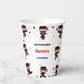 忍者スタイル子供の誕生日 紙コップ (裏面)