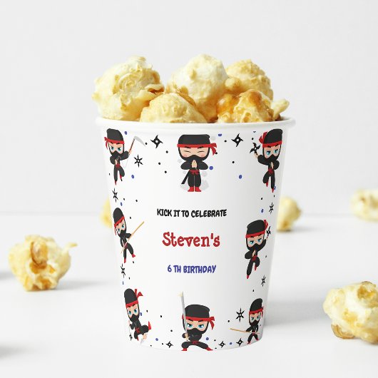 忍者スタイル子供の誕生日 紙コップ