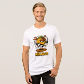 忍者タコ「NinJaco」漫画デザイン トライブレンドTシャツ (正面全面)