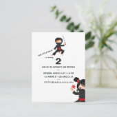 忍者テーマの誕生日パーティー ポストカード (スタンド正面)