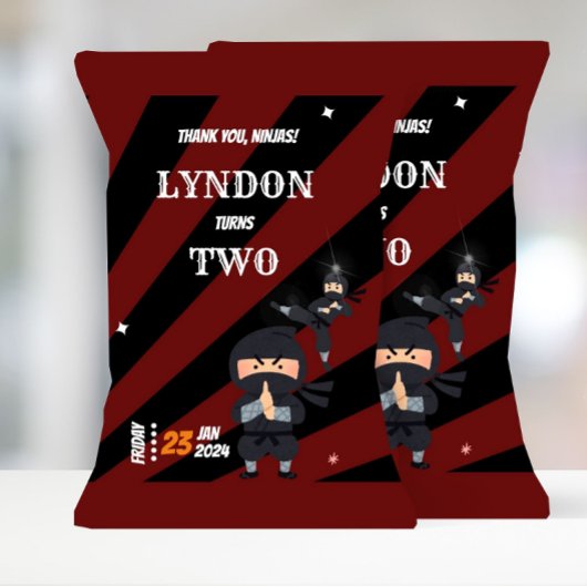 忍者テーマ誕生日チップバッグ忍者党の好意 チラシ