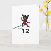 忍者テーマ誕生日挨拶 カード (黄色い花)