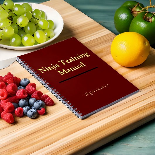 忍者トレーニングマニュアルノートブック　パーソナライズ　赤 ノートブック