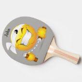 忍者ハッピー顔インイエローパーソナライズされた 卓球ラケット (横)