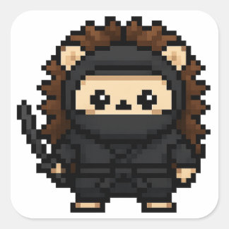 忍者ハリネズミのシール スクエアシール