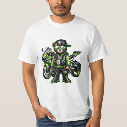 忍者バイクベアTシャツ Tシャツ (正面)