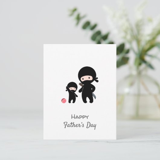 忍者パパとキッド葉書 ポストカード (スタンド正面)