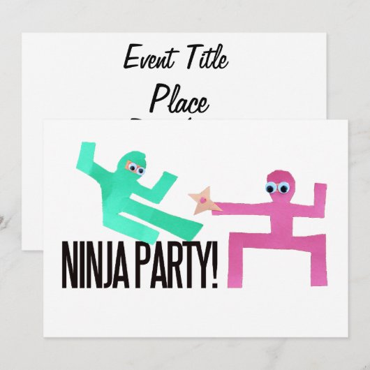 忍者パーティー 招待状 (正面/裏面)