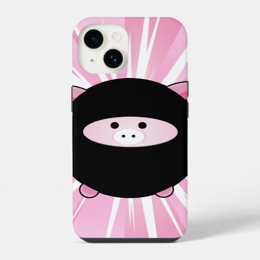 忍者ピグオンピンク iPhoneケース (裏面)