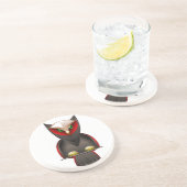 忍者フクロウ(赤緑茶) コースター (側面)