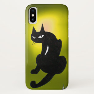 忍者ブラックキャットブライトイエロー iPhone X ケース