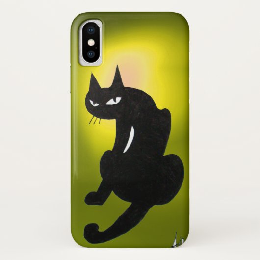 忍者ブラックキャットブライトイエロー Case-Mate iPhoneケース (裏面)