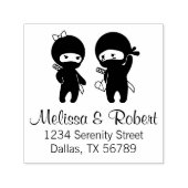 忍者ペア、少年と少女のアドレス セルフインキングスタンプ (デザイン)