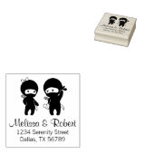 忍者ペア、少年と少女のアドレス ラバースタンプ (押印)