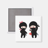 忍者ペア、少年と少女 マグネット (正面/裏面)