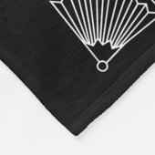 忍者ホワイトアート文字オンブラック フリースブランケット (角)