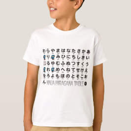 忍者ボーイ日本のひらがなテーブル Tシャツ