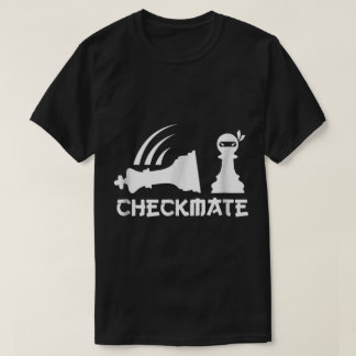 忍者ポーンのチェックメイト 面白いチェスアート Tシャツ