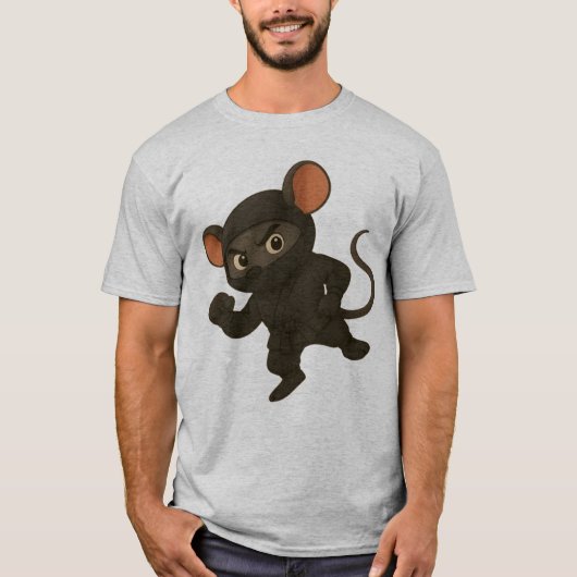 忍者マウスTシャツ | 漫画おもしろい武術アーツD Tシャツ (正面)